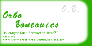 orbo bontovics business card
